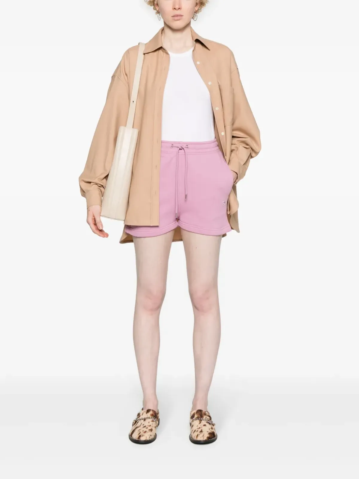 Maison Kitsuné フォックスパッチ トラックショーツ - ピンク - 画像2