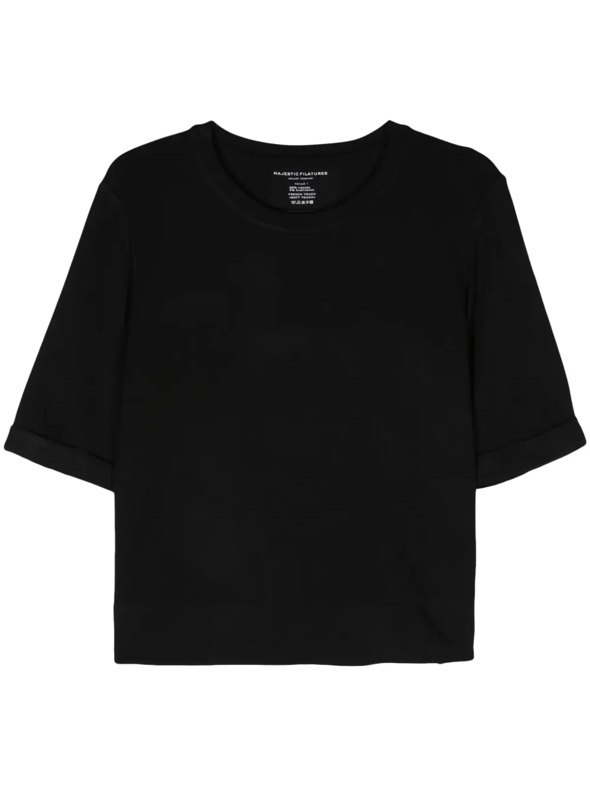 Majestic Filatures 袖口カフス付きジャージーTシャツ - 画像1