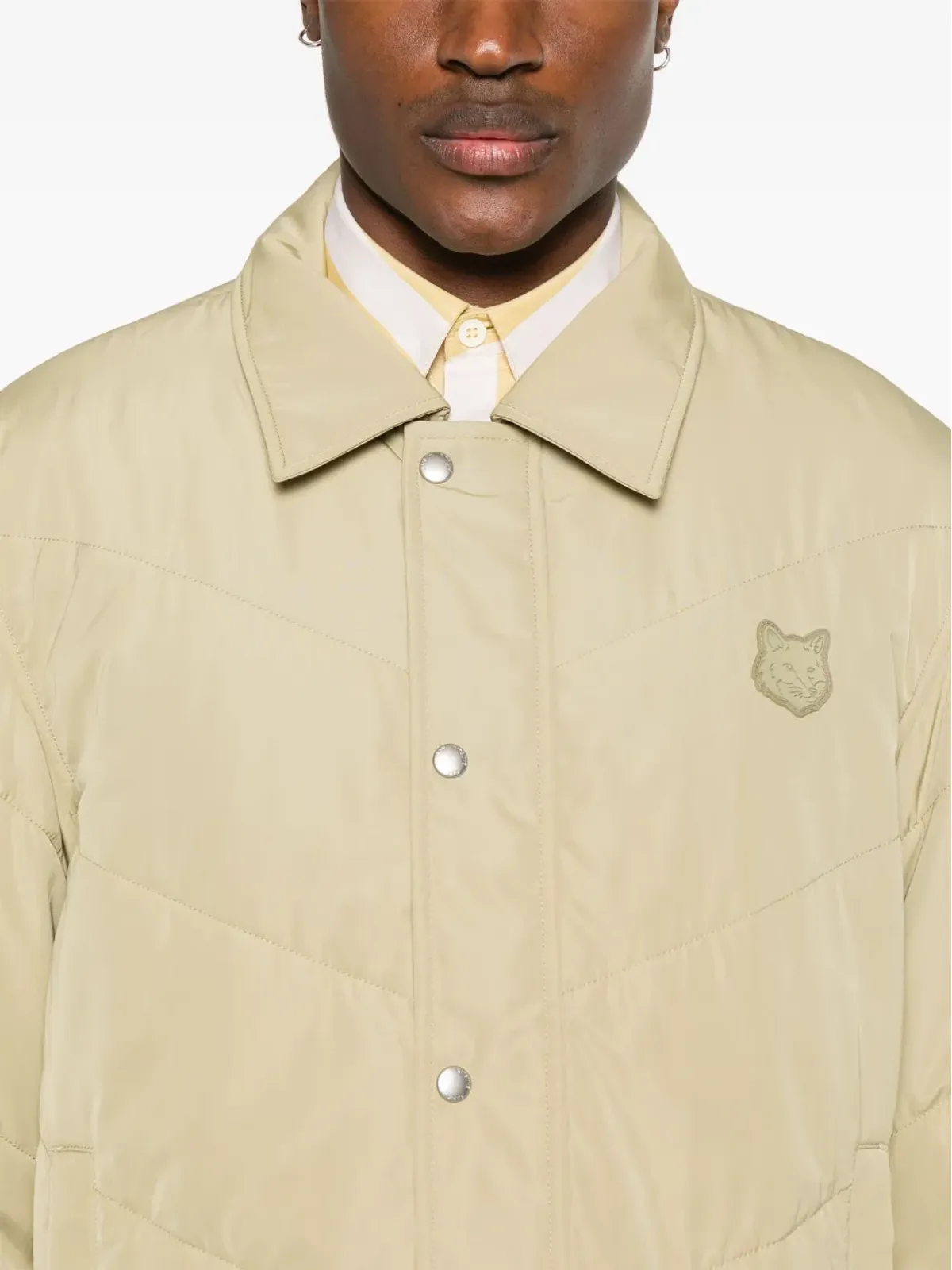 Maison Kitsuné ボールド フォックスヘッド キルテッドジャケット - ニュートラルカラー - 画像5