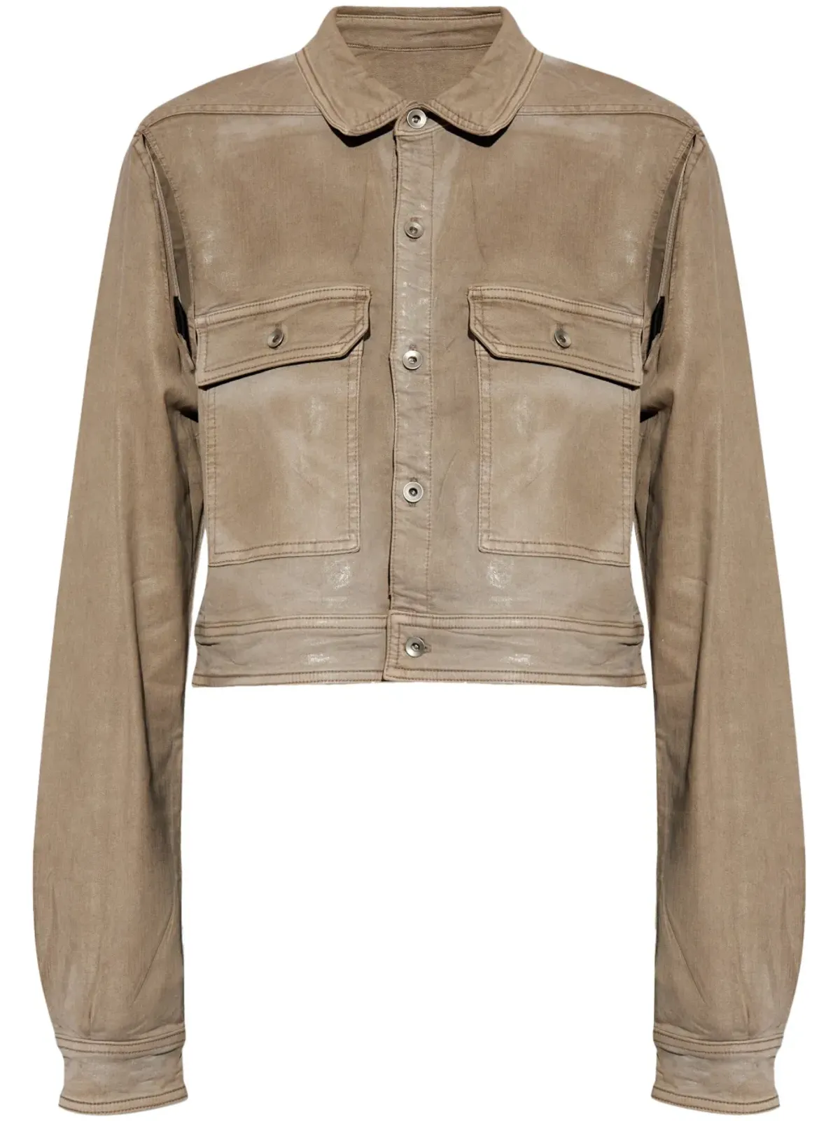 Rick Owens DRKSHDW カットアウト・フォイル加工デニムジャケット - ネチュラル系 - 画像1