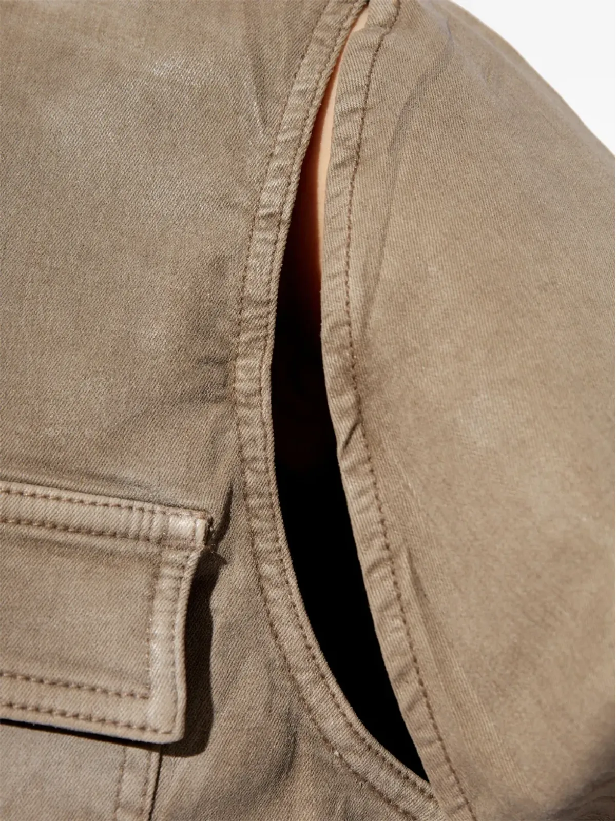 Rick Owens DRKSHDW カットアウト・フォイル加工デニムジャケット - ネチュラル系 - 画像5