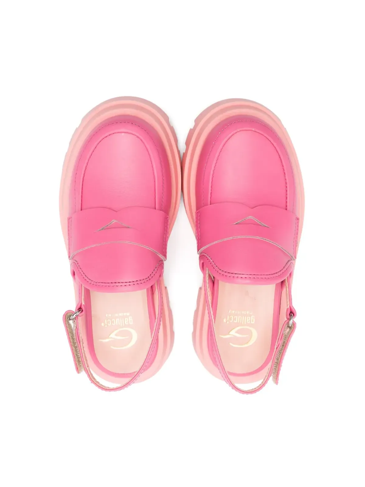 Gallucci Kids スリングバックレザーローファー - 画像3