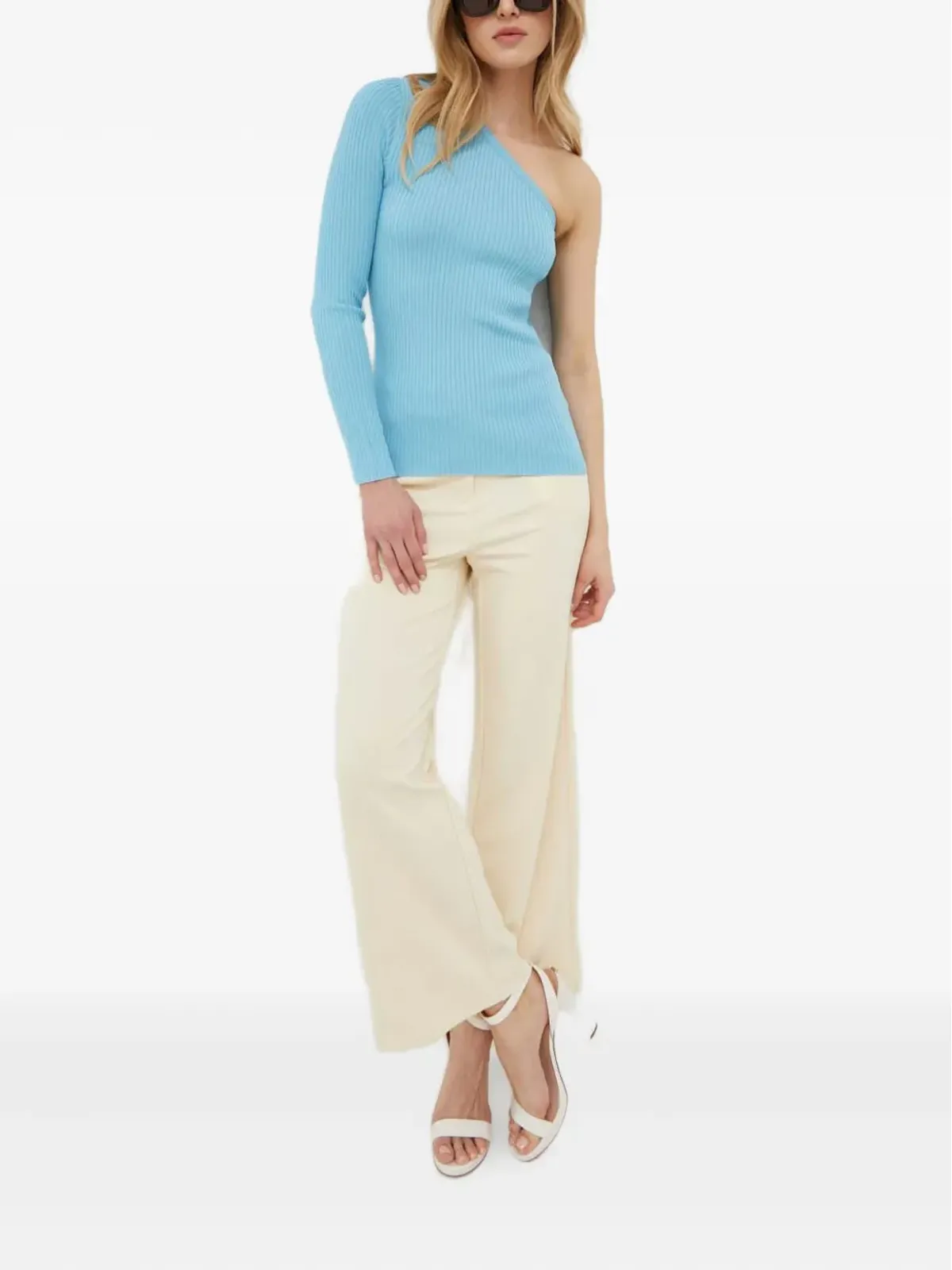 IVY OAK one-shoulder ribbed top - Blue - 画像2