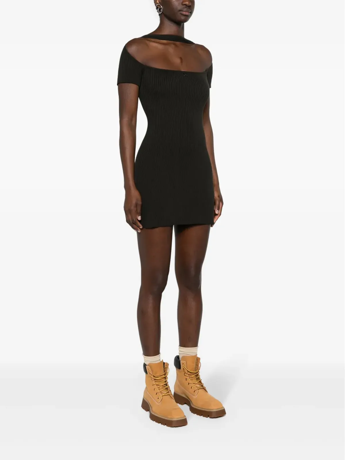 Courrèges ハイパーボーレ リブ編みミニドレス - 画像3