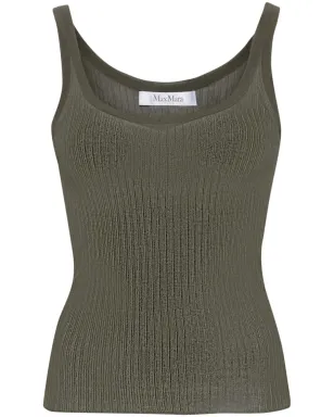 Max Mara Bastia リブ編みシルクトップ - グリーン - サムネイル1
