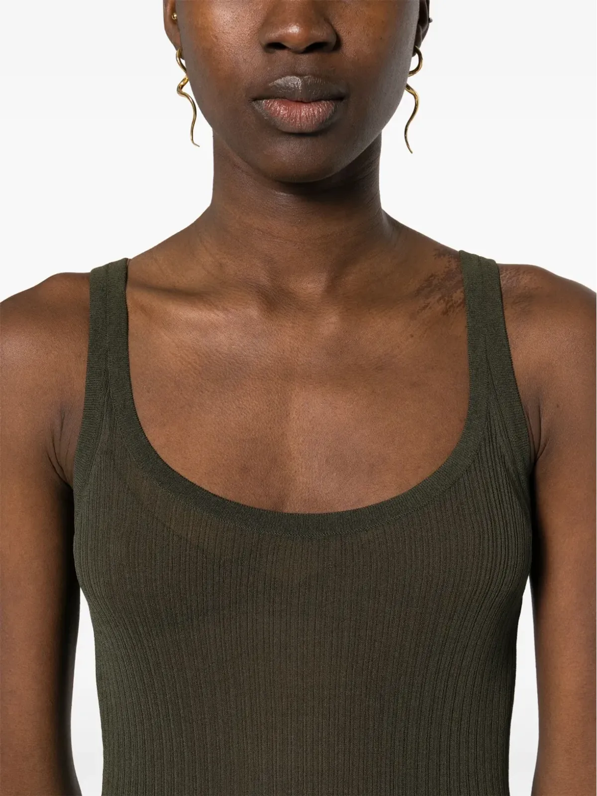 Max Mara Bastia リブ編みシルクトップ - グリーン - 画像5