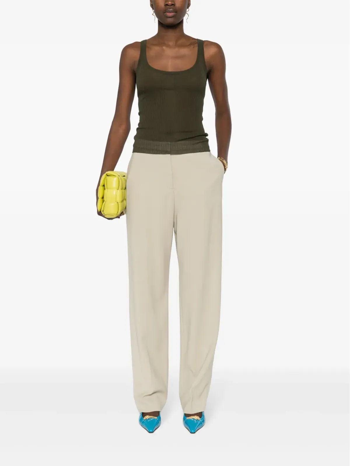 Max Mara Bastia リブ編みシルクトップ - グリーン - 画像2