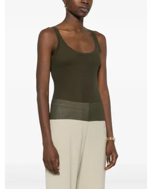 Max Mara Bastia リブ編みシルクトップ - グリーン - サムネイル3