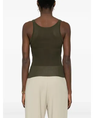 Max Mara Bastia リブ編みシルクトップ - グリーン - サムネイル4