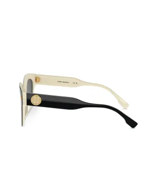 Tory Burch Miller プッシュド スクエア型 サングラス - ブラック - サムネイル3