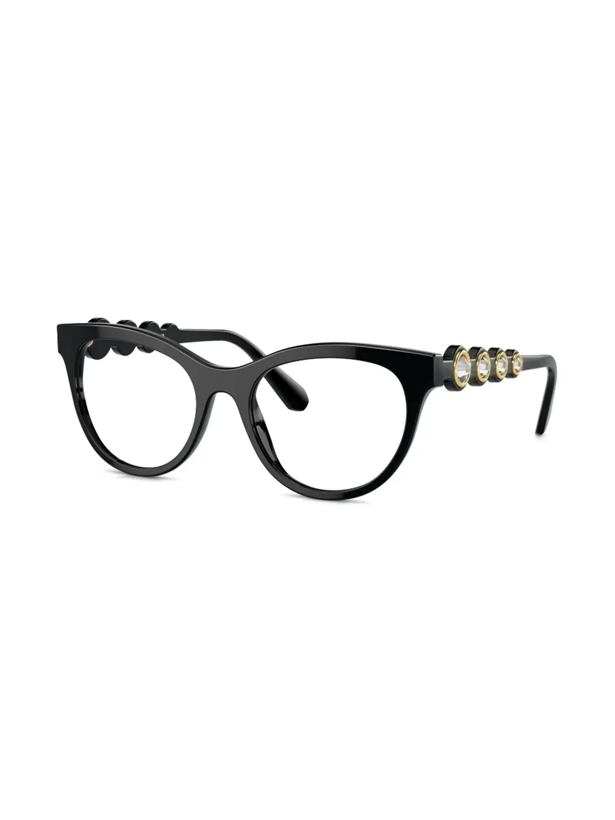 Swarovski Eyewear スクエアフレーム 彫刻アーム メガネ - 画像2