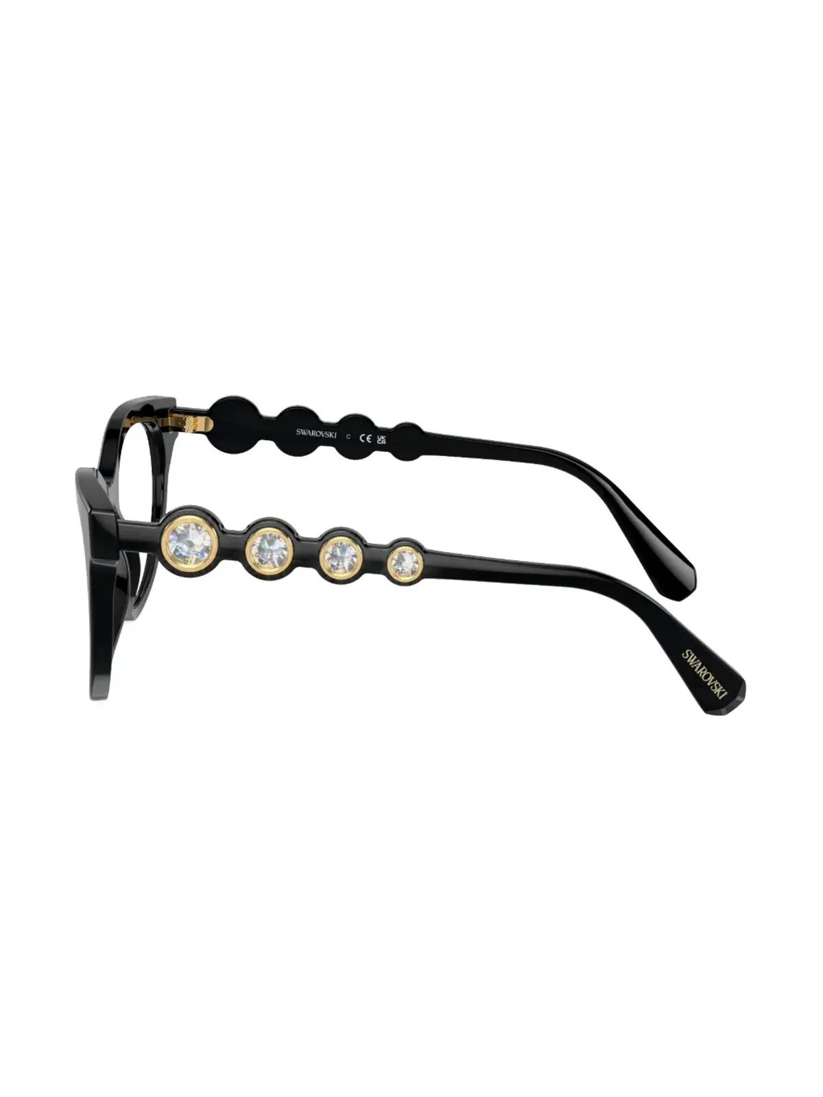 Swarovski Eyewear スクエアフレーム 彫刻アーム メガネ - 画像3