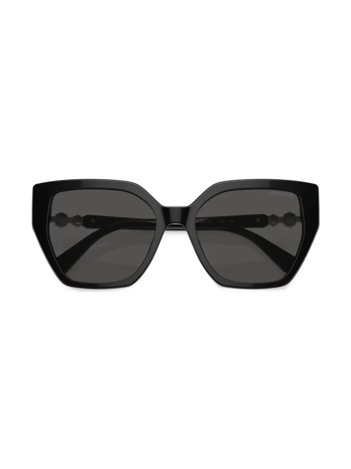 Swarovski Eyewear クリスタル装飾 ジオメトリックフレーム サングラス ブラック - 画像5