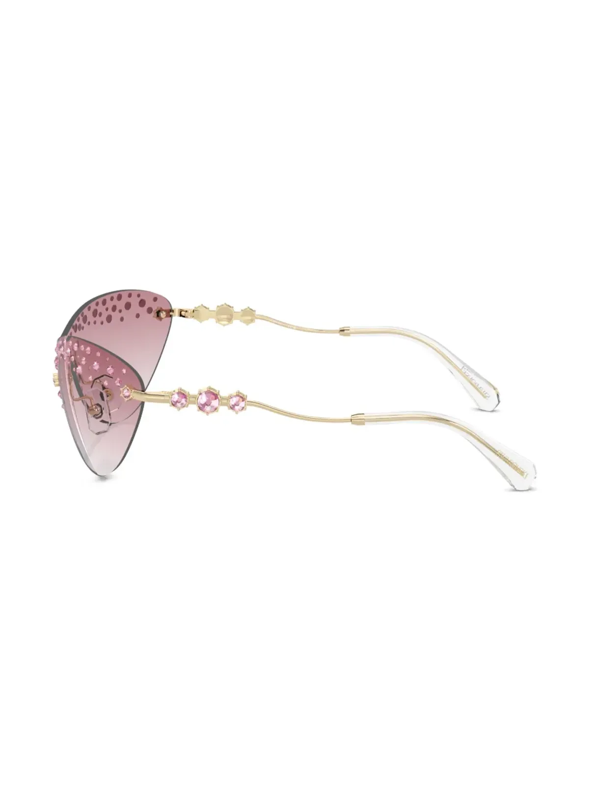 Swarovski Eyewear クリスタル装飾のゴーグルフレーム サングラス - ゴールド - 画像3