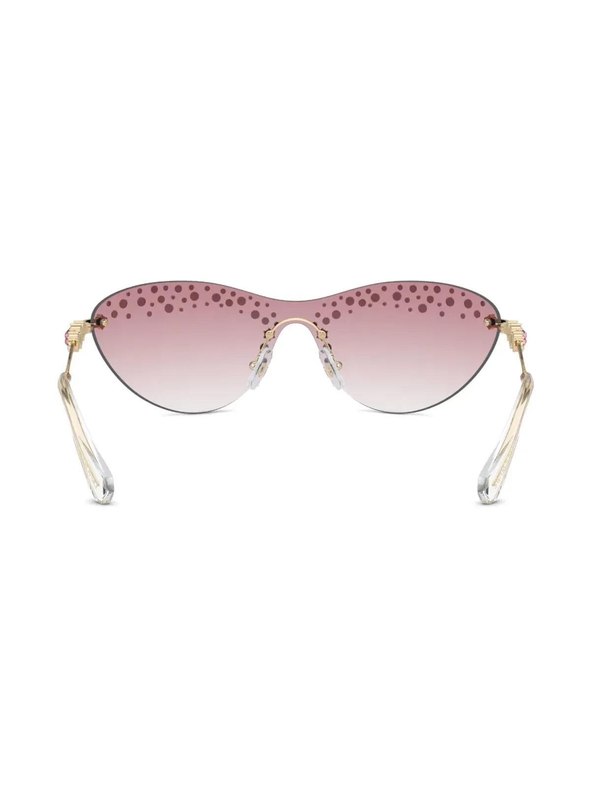 Swarovski Eyewear クリスタル装飾のゴーグルフレーム サングラス - ゴールド - 画像4