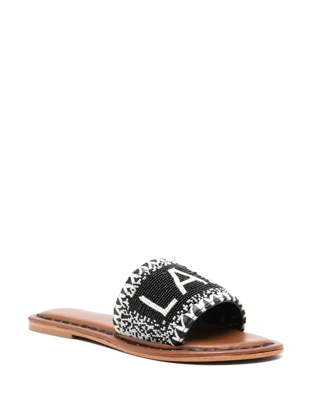 DE SIENA SHOES ビーズ装飾入りレザーサンダル - 画像2