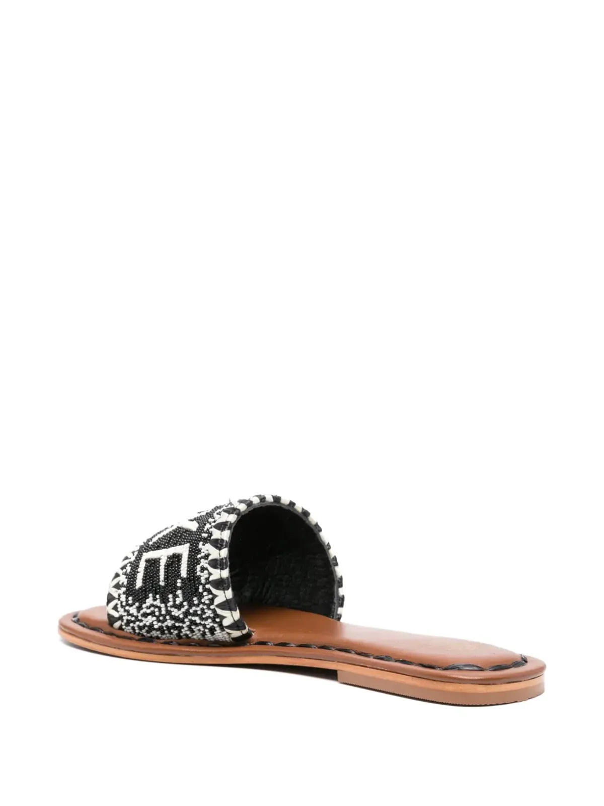 DE SIENA SHOES ビーズ装飾入りレザーサンダル - 画像3