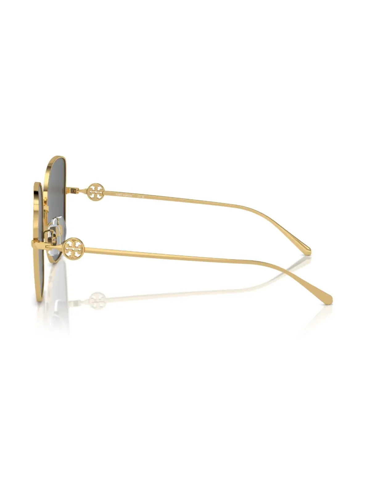 Tory Burch ロゴプレート オーバーサイズフレーム サングラス - ゴールド - 画像3