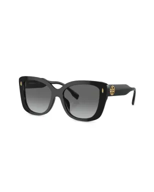 Tory Burch ミラー オーバーサイズ キャットアイ サングラス - ブラック - サムネイル2