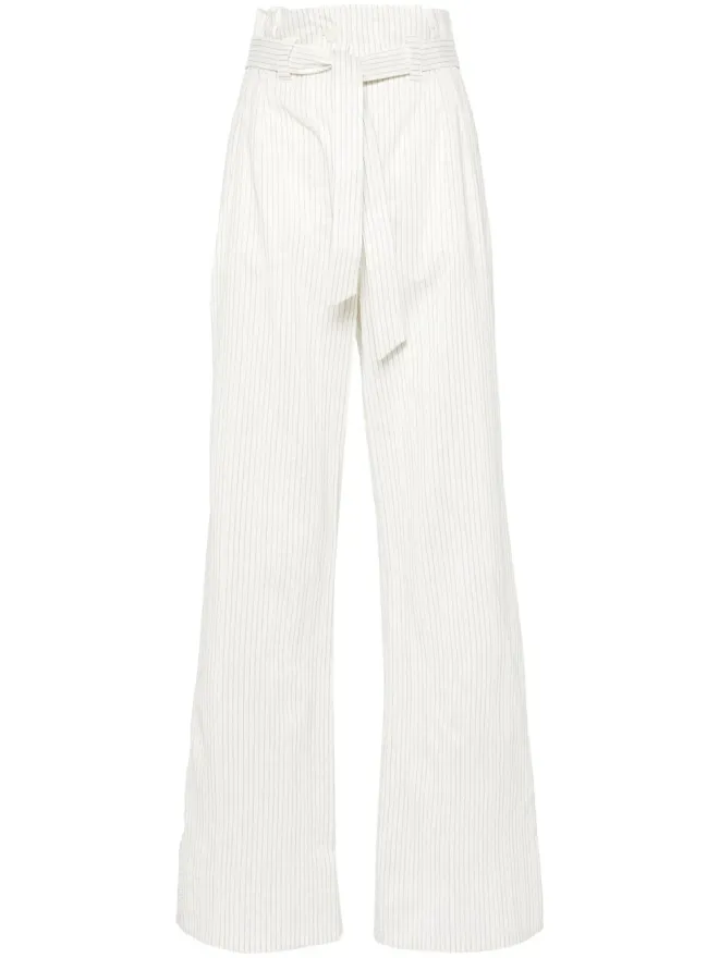 Max Mara Max Mara Xero ピンストライプ柄のパラッツォパンツ - ホワイトの商品画像