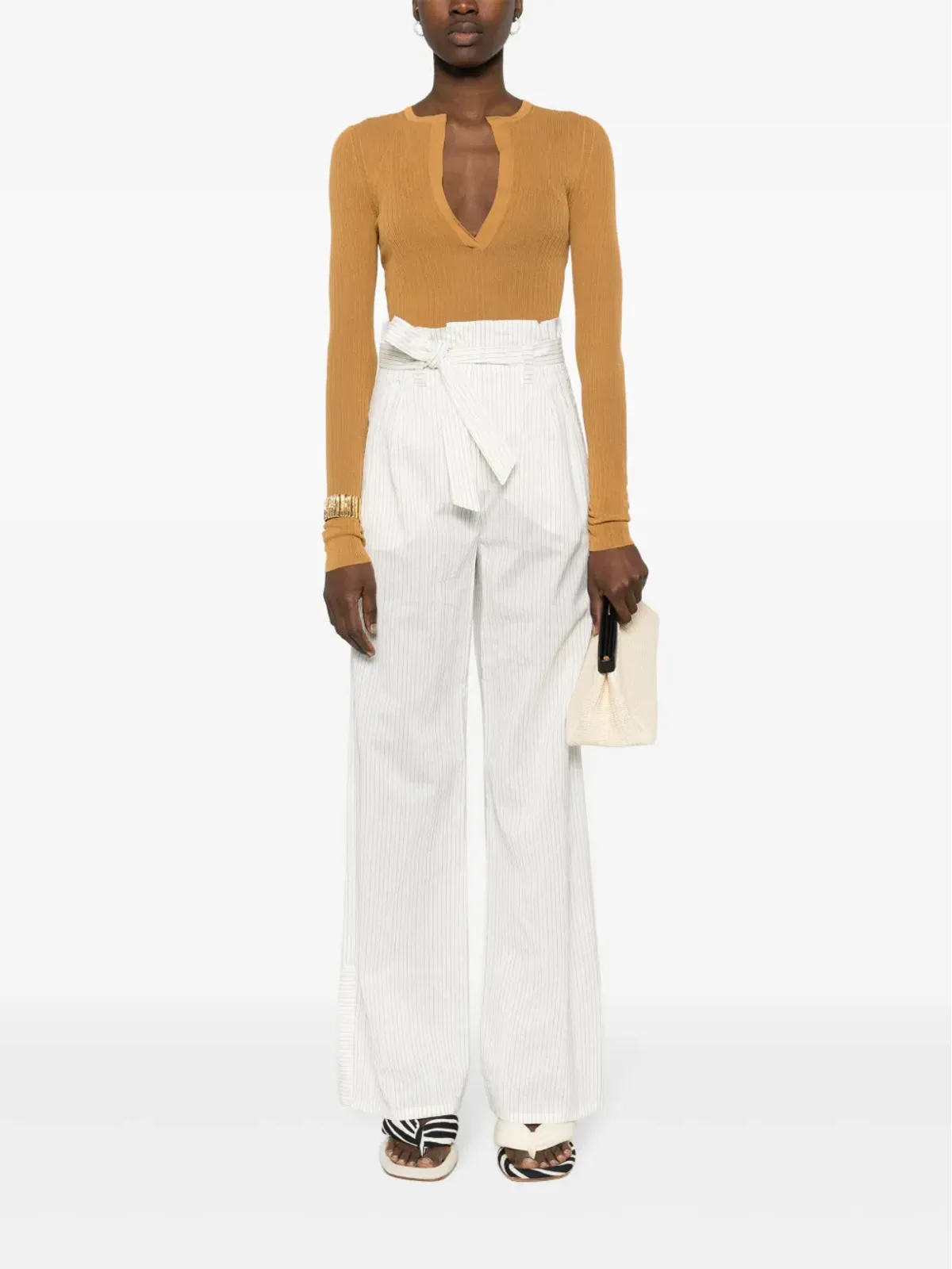 Max Mara Xero ピンストライプ柄のパラッツォパンツ - ホワイト - 画像2