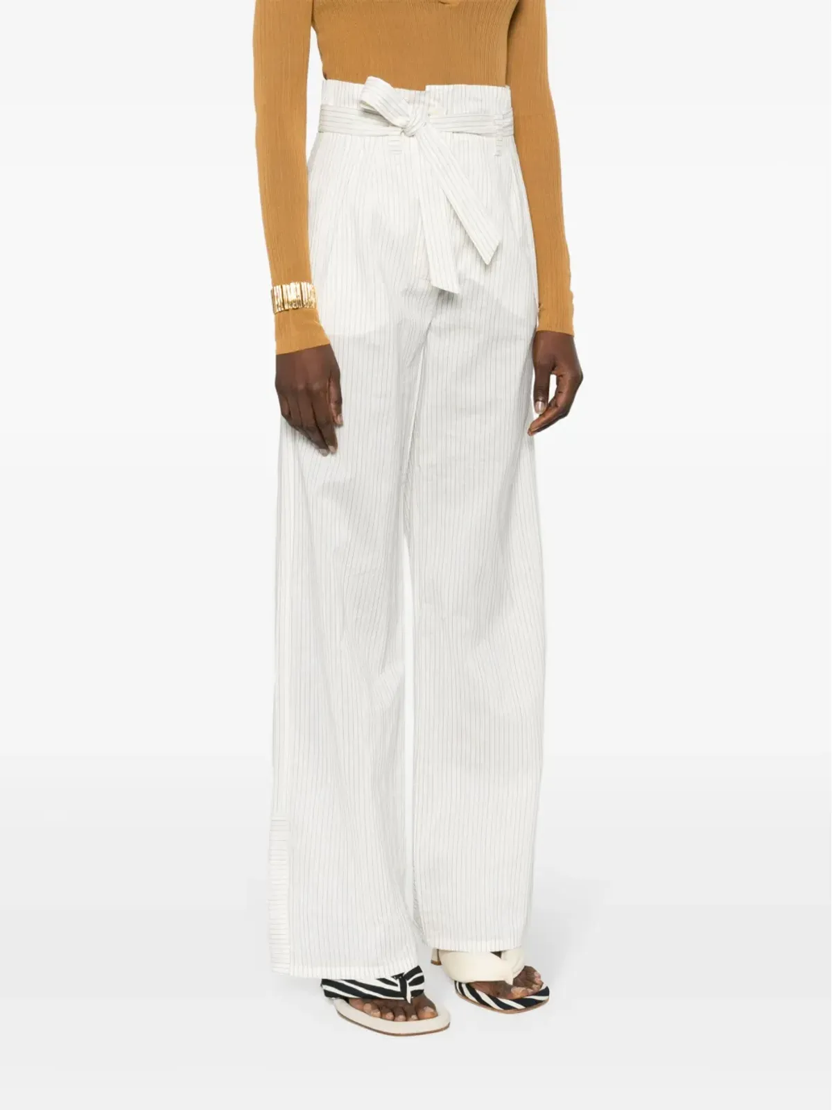 Max Mara Xero ピンストライプ柄のパラッツォパンツ - ホワイト - 画像3