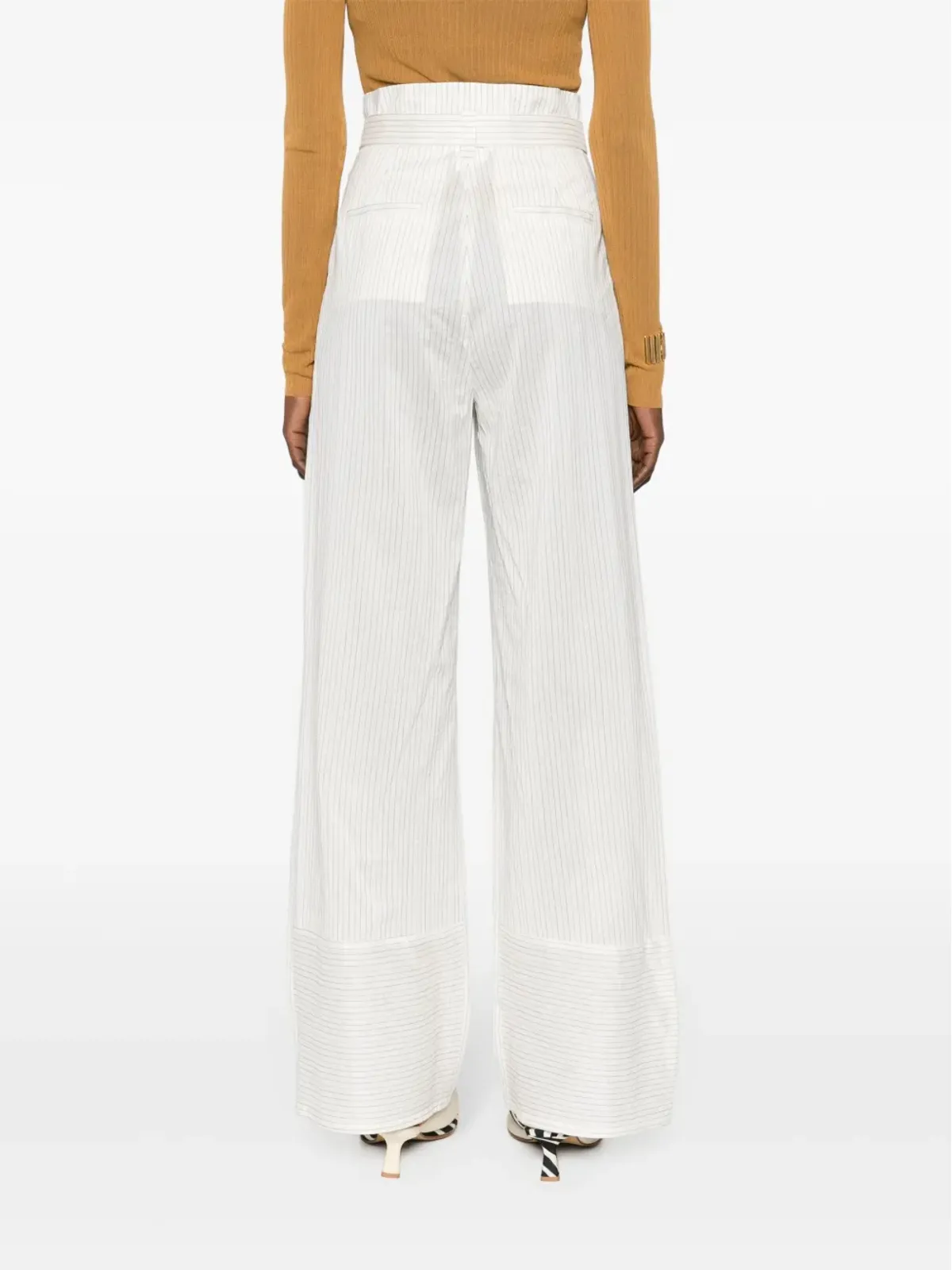 Max Mara Xero ピンストライプ柄のパラッツォパンツ - ホワイト - 画像4