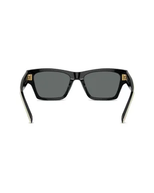 Tory Burch コントラスト レクタンギュラーフレーム サングラス - ブラック - サムネイル3