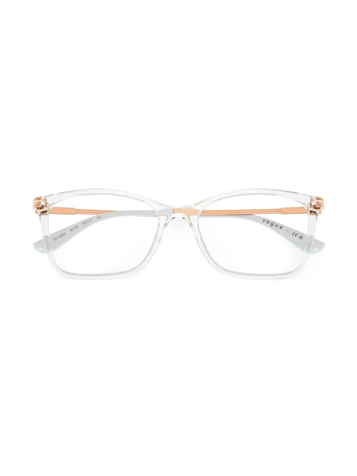 Vogue Eyewear ツートーン・スクエアフレーム眼鏡 White - 画像5