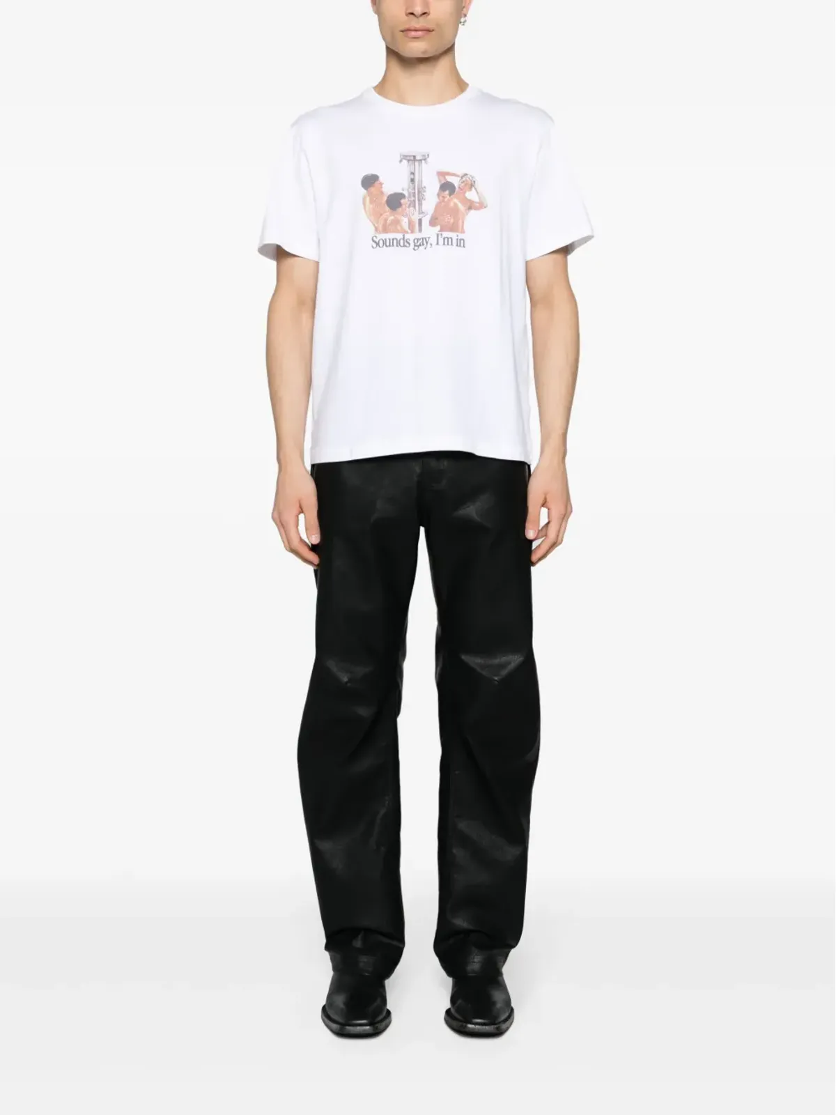 CARNE BOLLENTE Sounds Gay, I'm In コットンTシャツ - ホワイト - 画像2