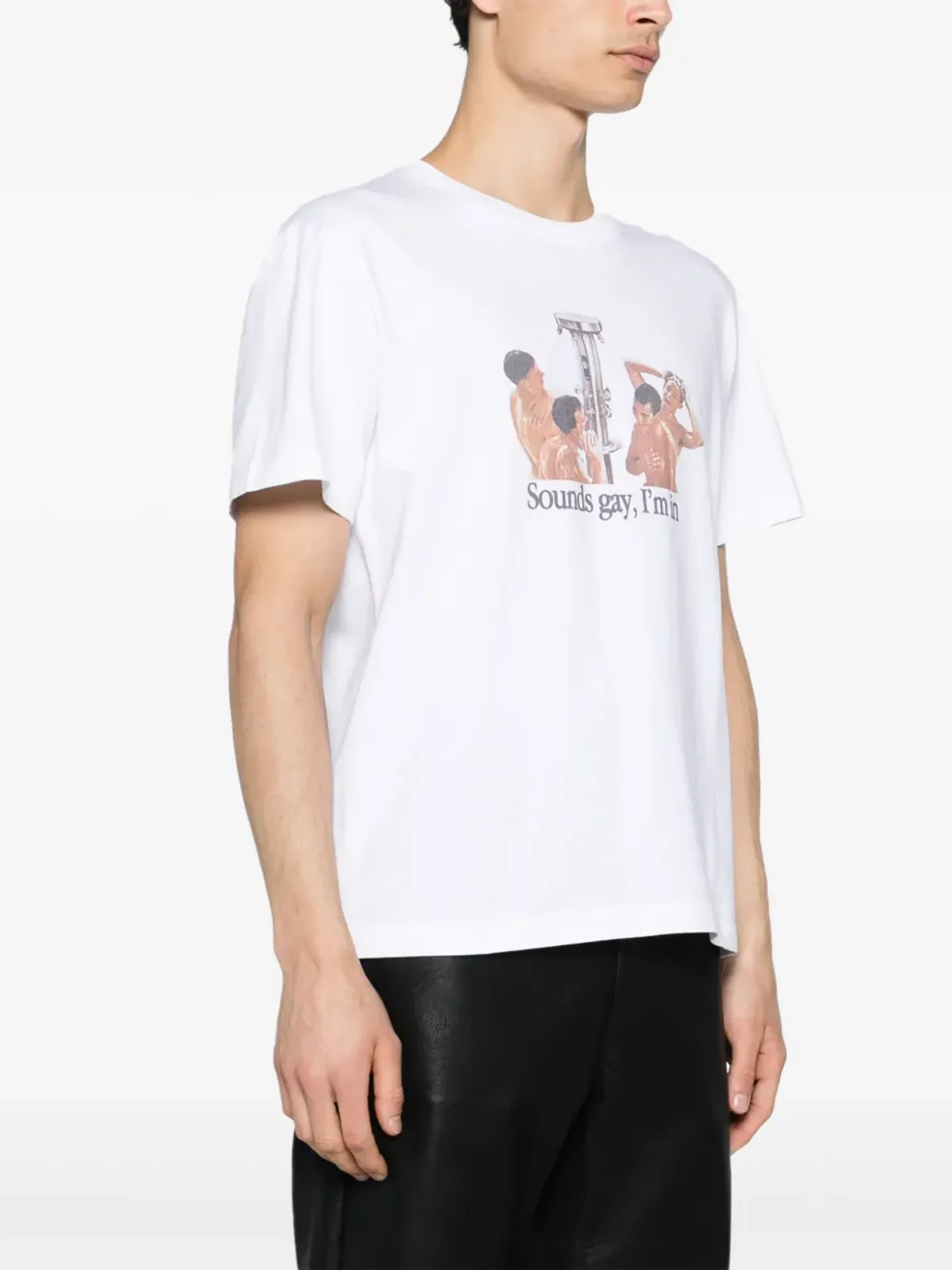 CARNE BOLLENTE Sounds Gay, I'm In コットンTシャツ - ホワイト - 画像4