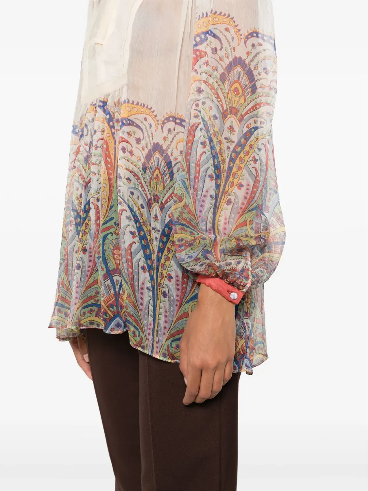 ETRO graphic-print silk blouse - Neutrals - 画像5