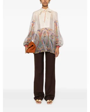ETRO graphic-print silk blouse - Neutrals - サムネイル2