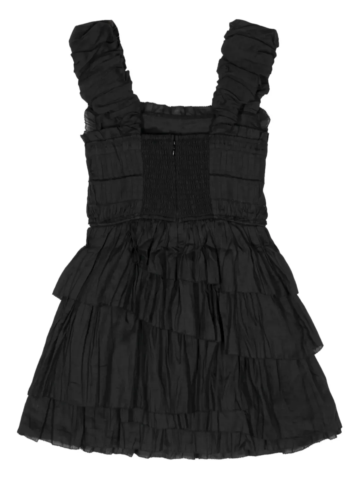 Sea Cole smocked ramie dress - Black - 画像2