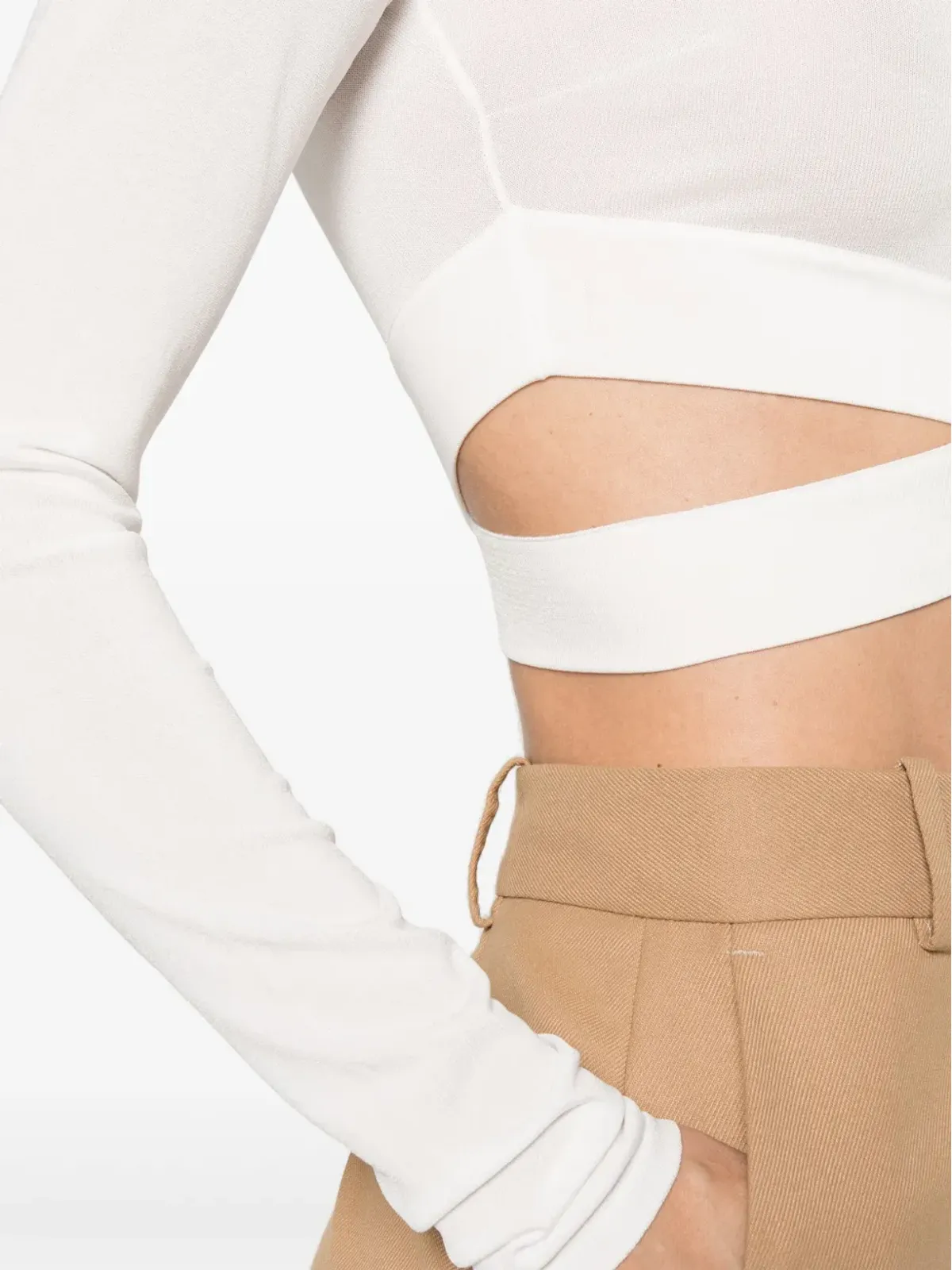 Elisabetta Franchi カットアウト クロップドセーター - ホワイト - 画像5