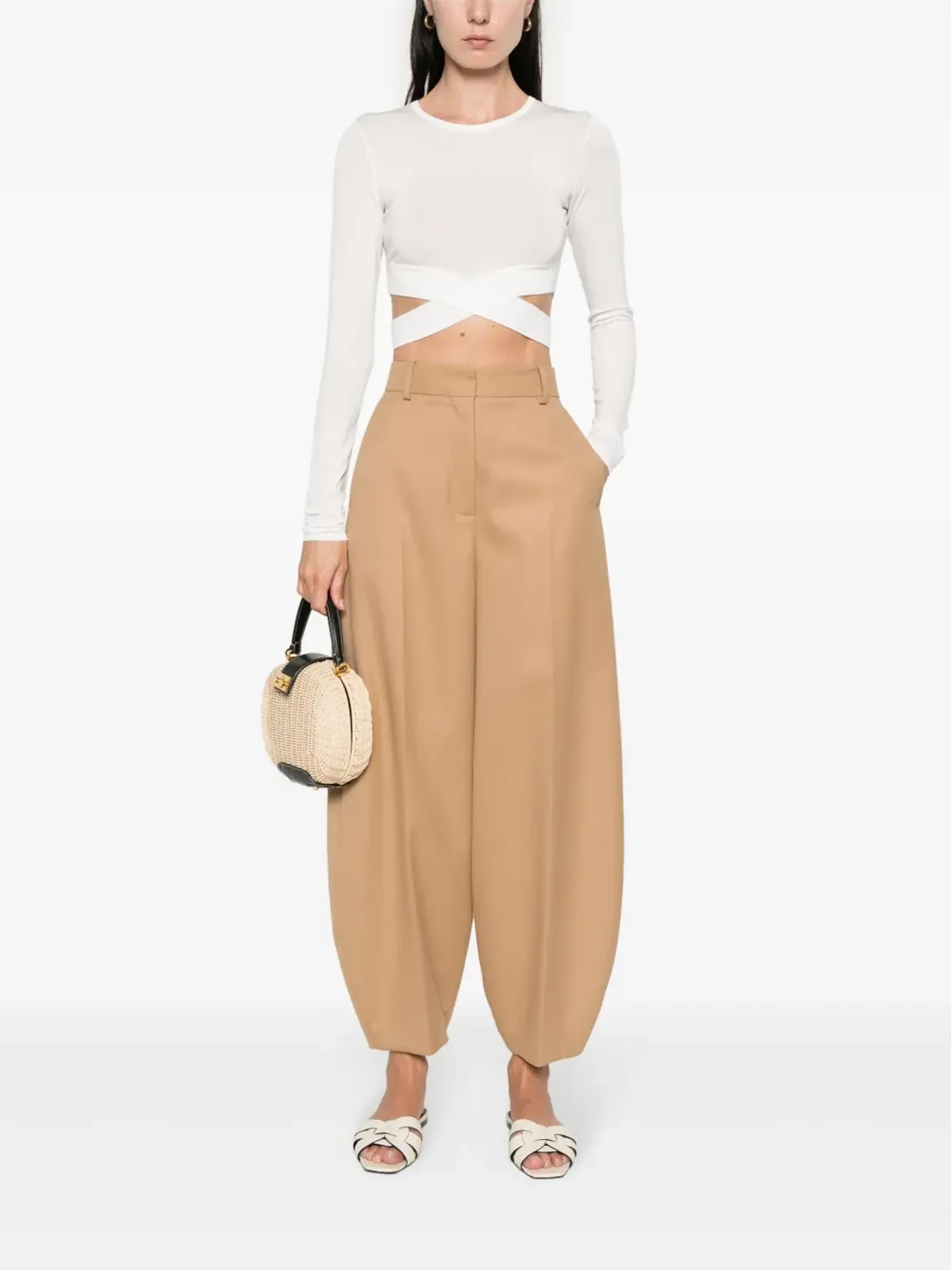 Elisabetta Franchi カットアウト クロップドセーター - ホワイト - 画像2
