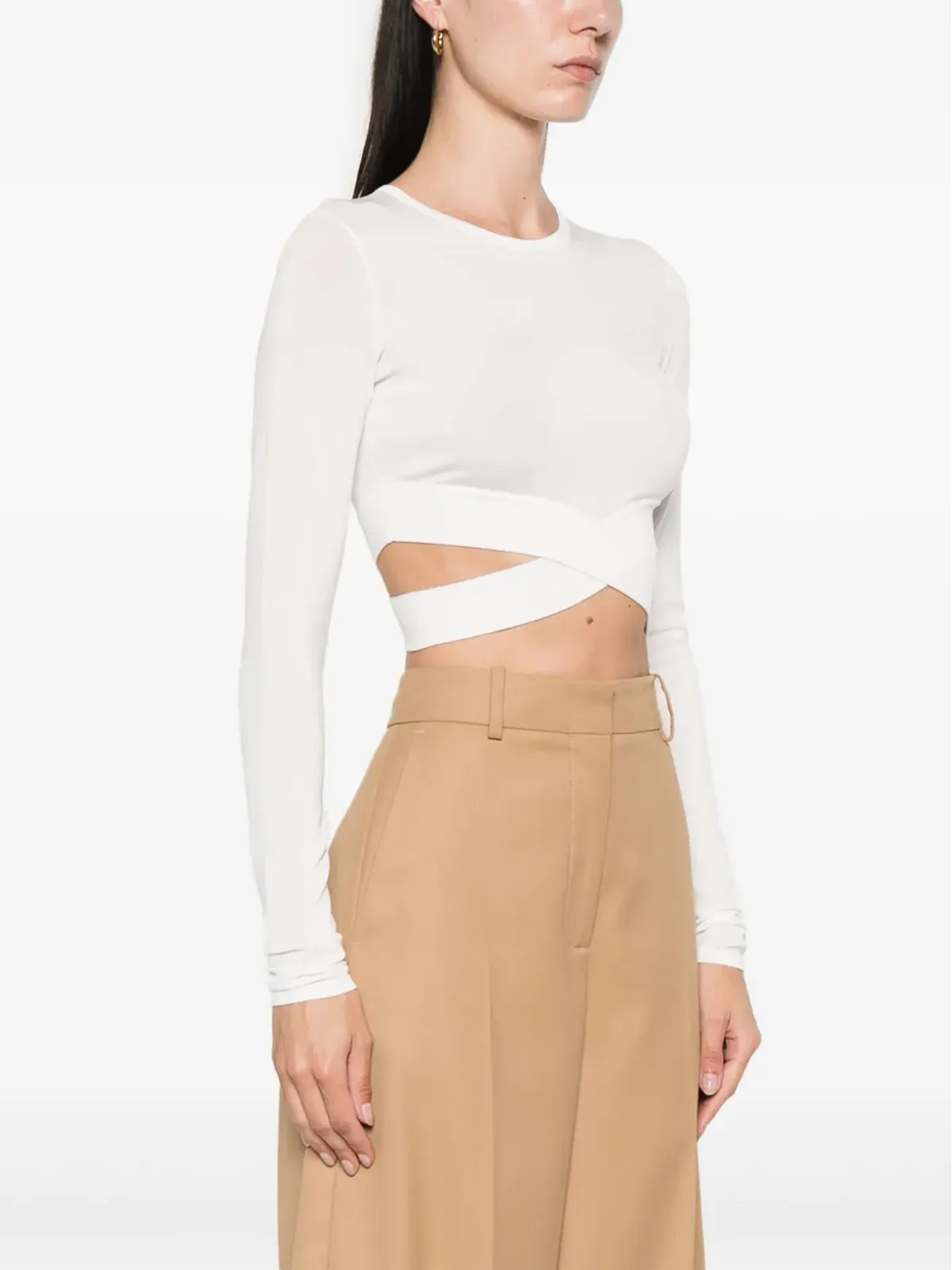 Elisabetta Franchi カットアウト クロップドセーター - ホワイト - 画像3