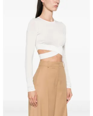 Elisabetta Franchi カットアウト クロップドセーター - ホワイト - サムネイル3