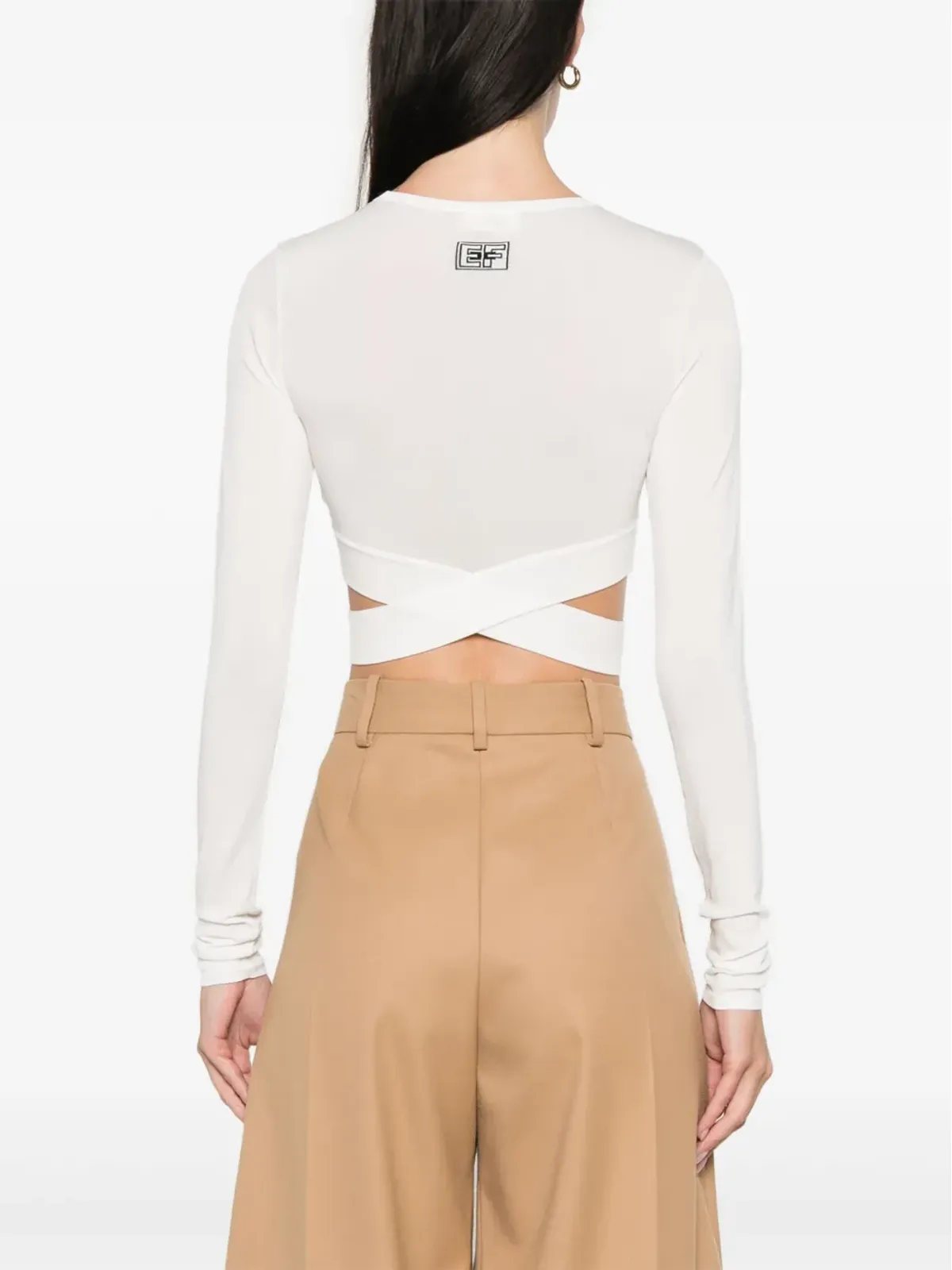Elisabetta Franchi カットアウト クロップドセーター - ホワイト - 画像4