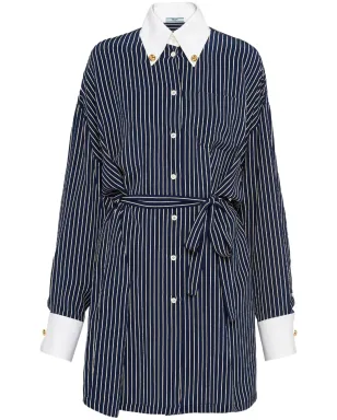 Prada ストライプ柄シルクシャツ - サムネイル1