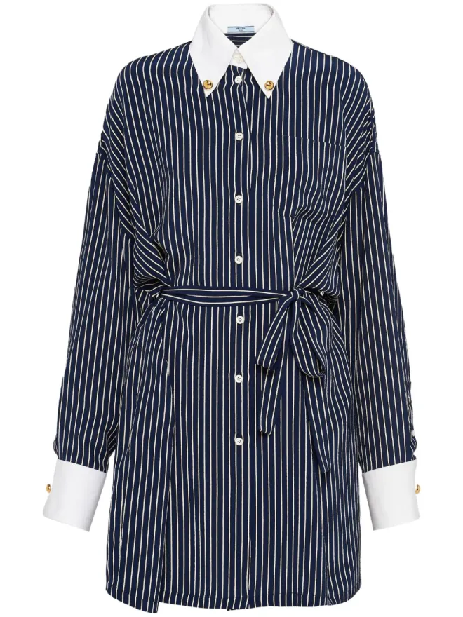 Prada Prada ストライプ柄シルクシャツの商品画像