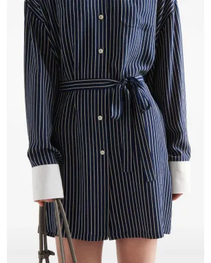 Prada ストライプ柄シルクシャツ - サムネイル5