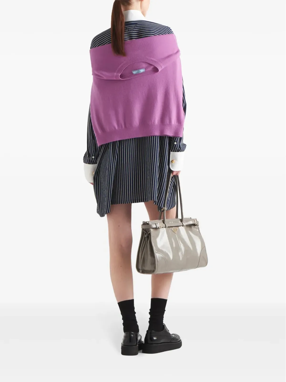 Prada ストライプ柄シルクシャツ - 画像3