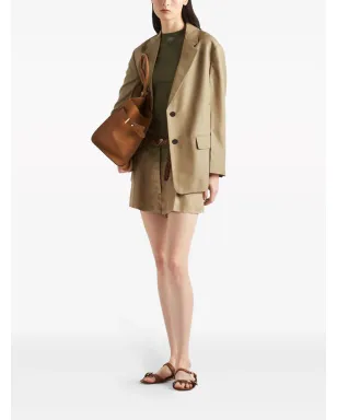 Prada シングルブレスト シルクブレザー グリーン - サムネイル2