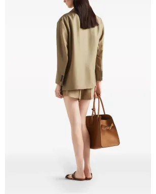 Prada シングルブレスト シルクブレザー グリーン - サムネイル3