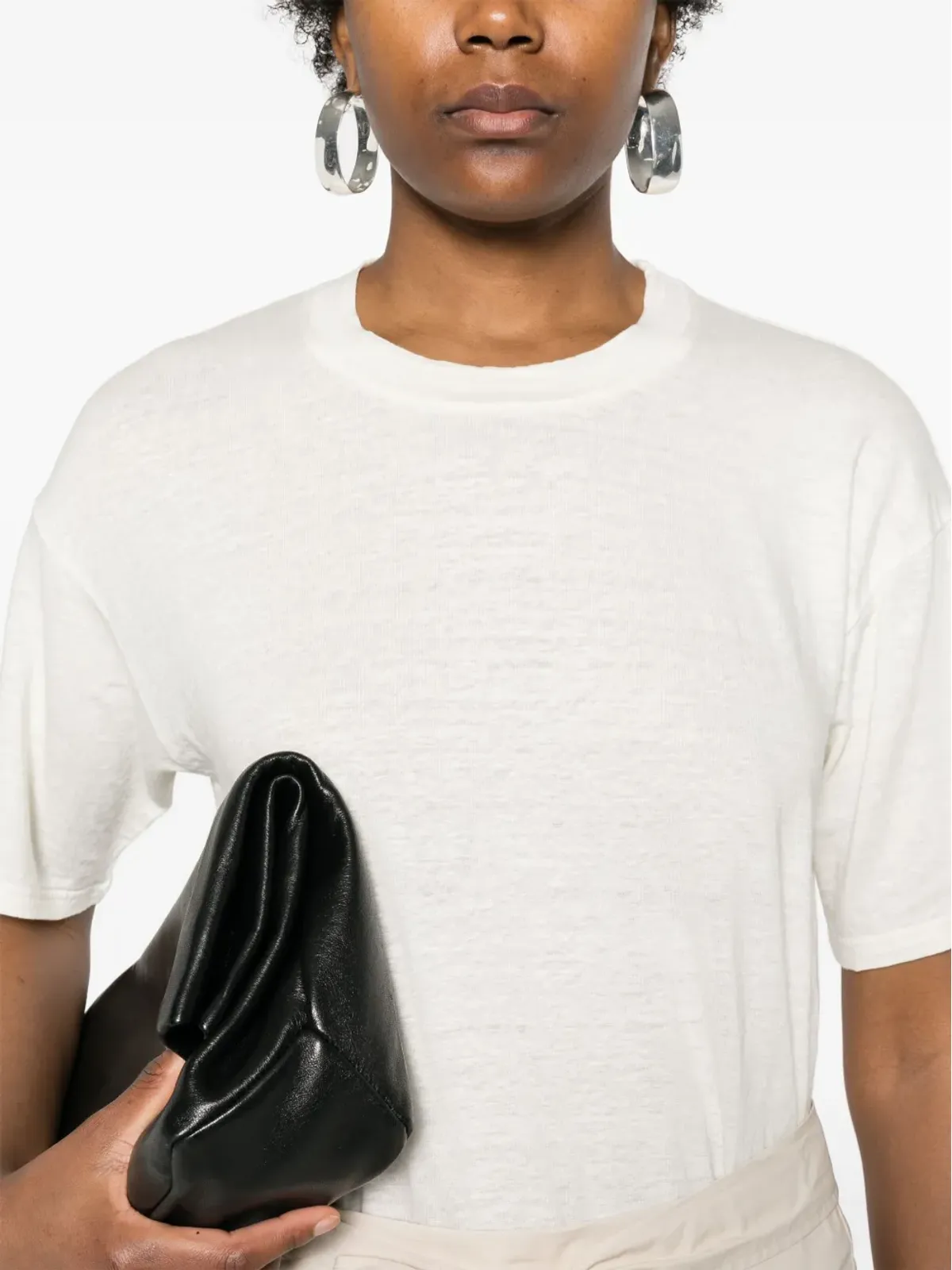 Ma'ry'ya スラブテクスチャーTシャツ - Neutrals - 画像5
