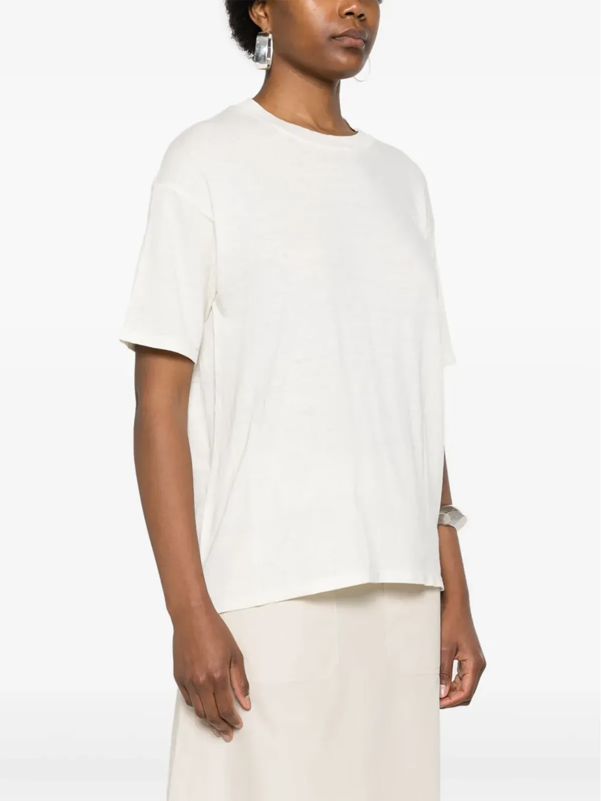 Ma'ry'ya スラブテクスチャーTシャツ - Neutrals - 画像3