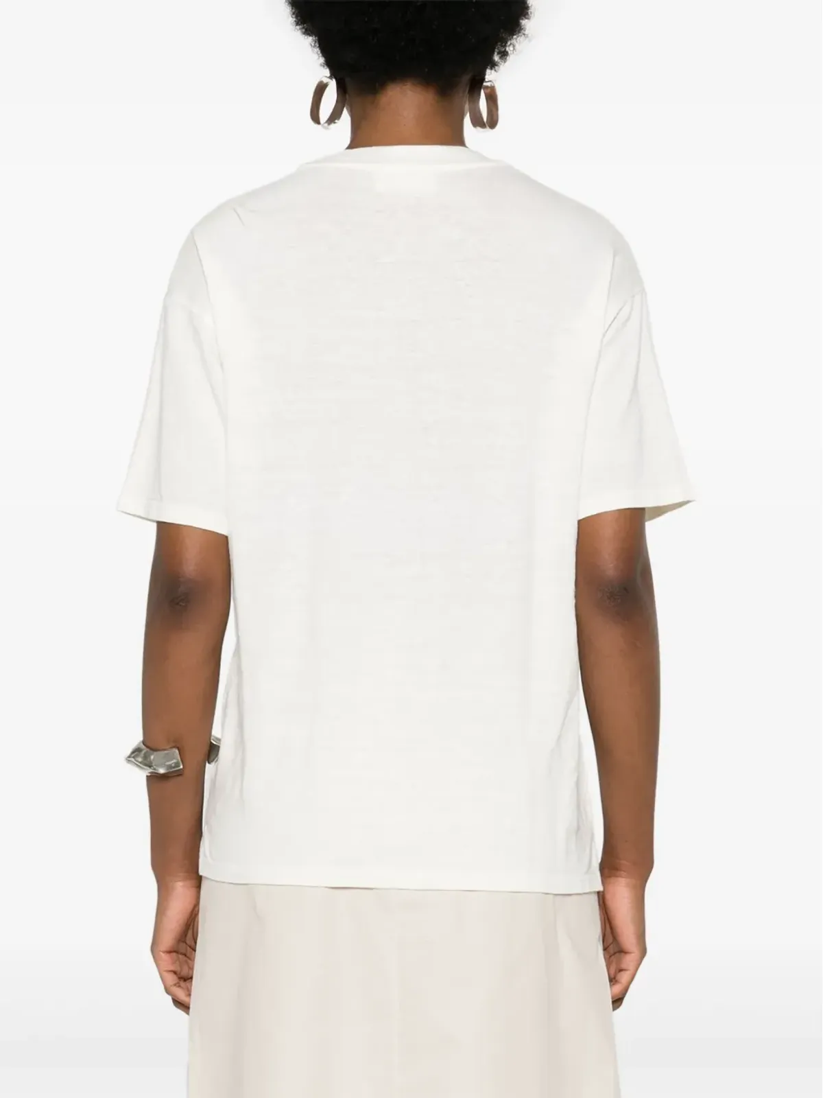 Ma'ry'ya スラブテクスチャーTシャツ - Neutrals - 画像4