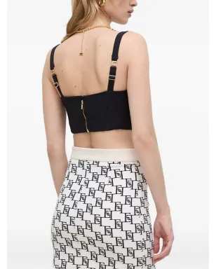 Elisabetta Franchi ストラップ付きビスチェトップ - ブラック - サムネイル2