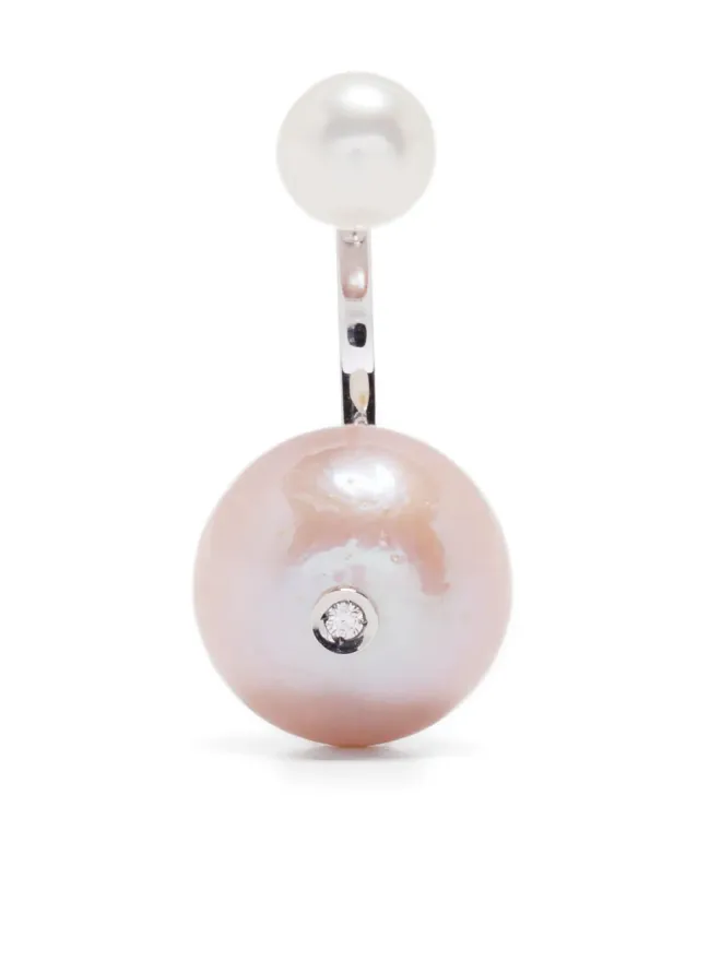 Delfina Delettrez Delfina Delettrez 18kt white gold pink pearl and diamond earring - Silverの商品画像